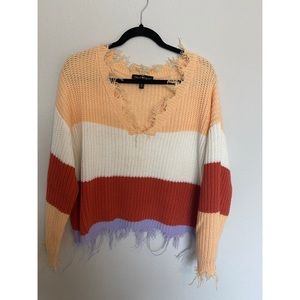 Cropped Distressed Sweater